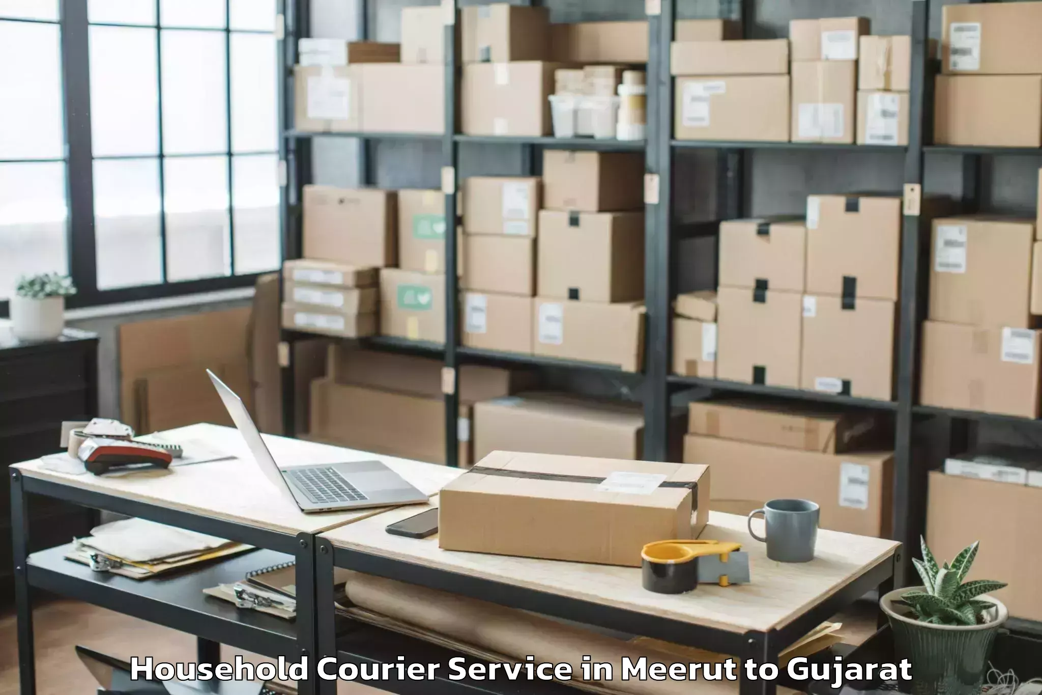 Hassle-Free Meerut to Wankaner Household Courier